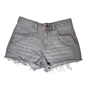 BDG Urban Outfitters Denim Shorts Gray Distressed Raw Hem Women size 26